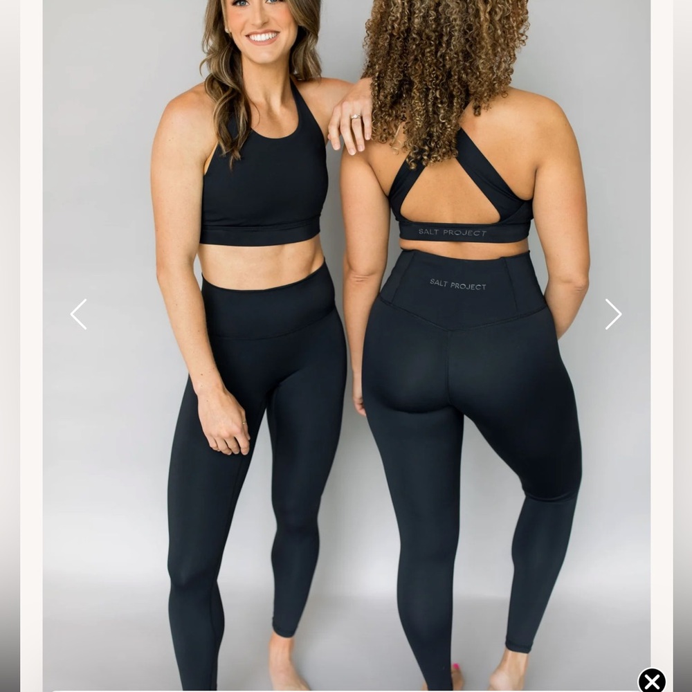 Salt Project Black Sports Bra and Leggings Set